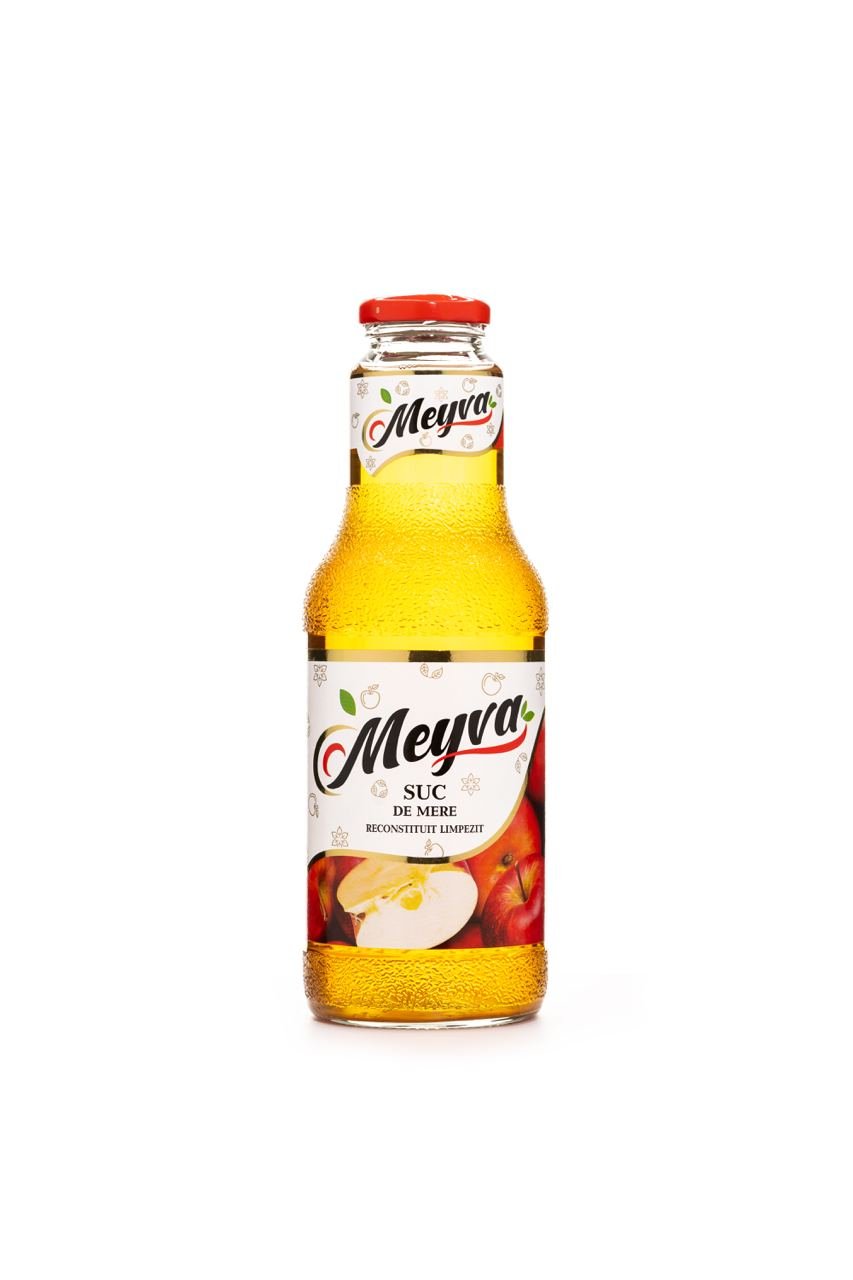 Meyva Apple Juice can on white background